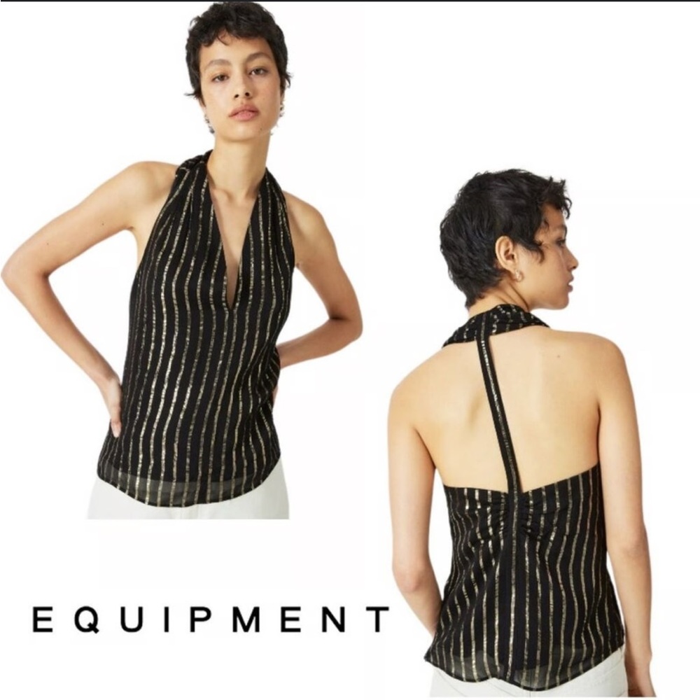 NWT equipment Elise metallic top